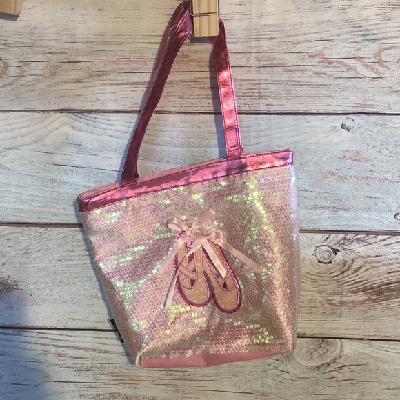 Casha pink sequined ballet bag Pink metallic trim and strap. Excellent condition - Picture 2 of 6